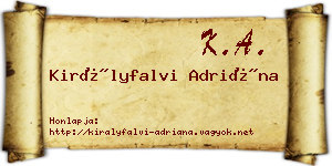 Királyfalvi Adriána névjegykártya